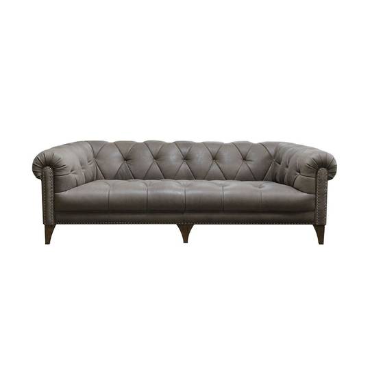 A&J Luisa Chesterfield 3 Seater Leather - Soul Chocolate